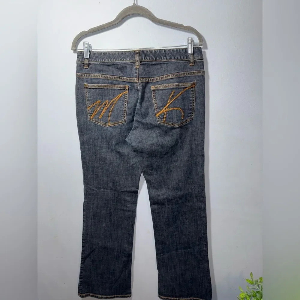 Michael Kors Women’s Dark Gray-Blue Denim Boot cut Jeans size 8 EUC